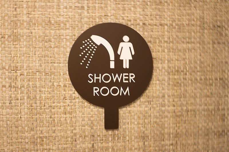 ▲シャワールームは350円（税込み378円）で30分程利用可能。